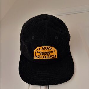 Leon Bridges Gold-Diggers Sound Black Corduroy Snapback Hat—Adjustable